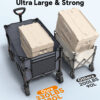 Heavy Duty Collapsible Wagon, 180L & 330lbs, Grey