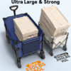 Heavy Duty Collapsible Wagon, 180L & 330lbs, Blue