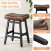 Kitchen Bar Stools Set of 3, 24 Inch, Brown+Black