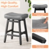 Kitchen Bar Stools Set of 2, 24 Inch, Grey+Black