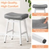Kitchen Bar Stools Set of 2, 24 Inch, Grey+White