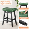 Kitchen Bar Stools Set of 2, 24 Inch, Forest Green