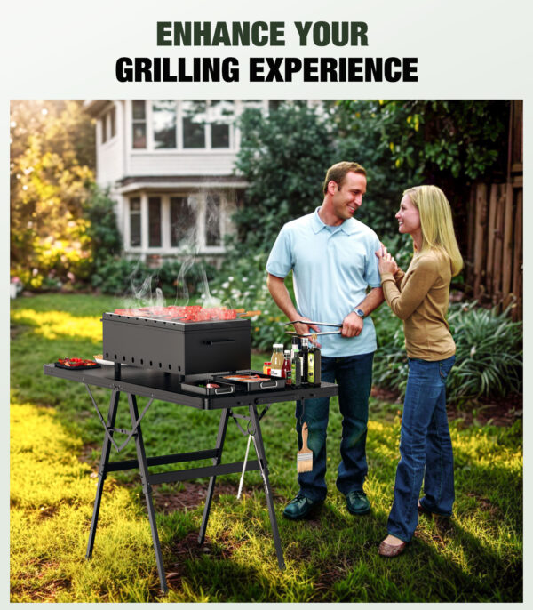 Folding Grill Table with Mesh Desktop, 200 LBS, XL Size