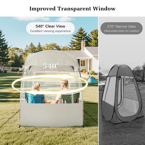 Instant Sports Tent, Clear View, Beige