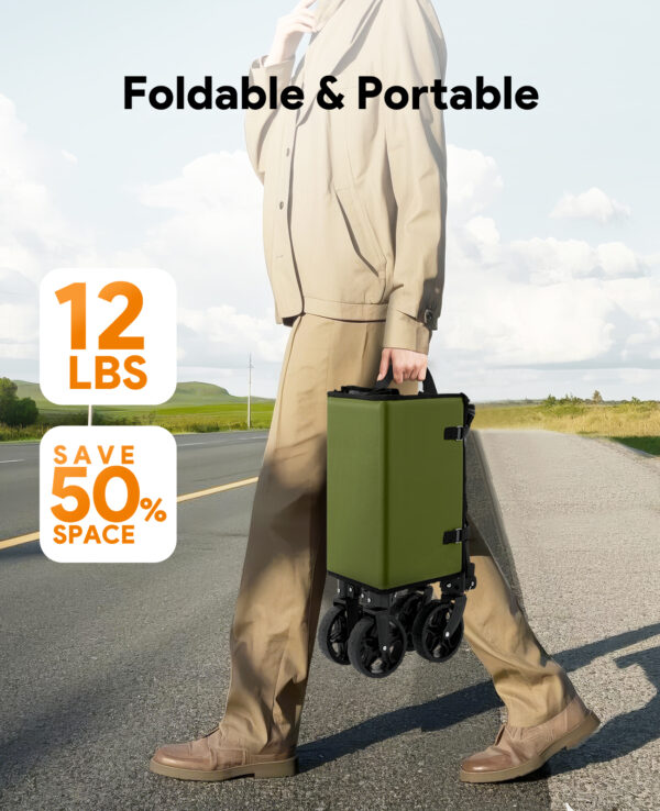 4 3 in 1 Collapsible Wagon, 120L & 220lbs, Army Green