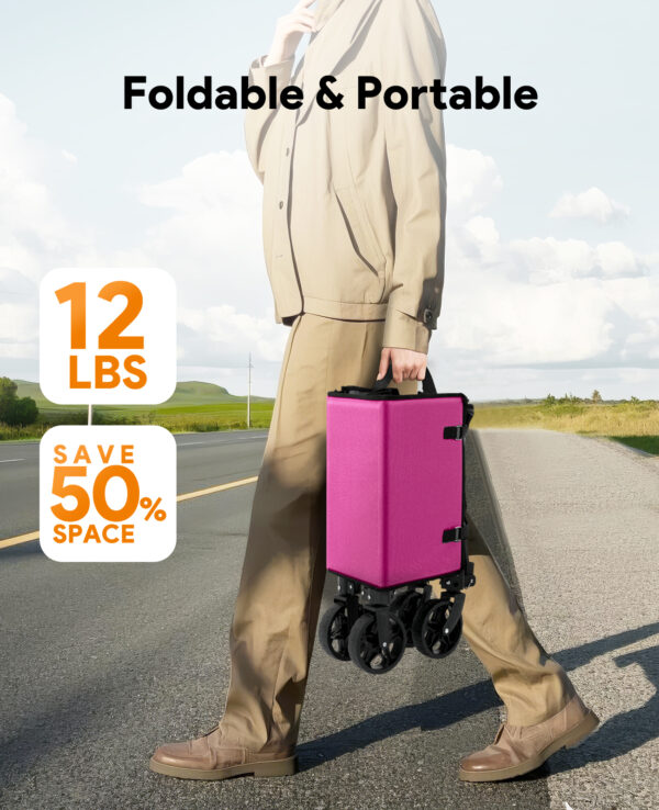 3 in 1 Collapsible Wagon, 120L & 220lbs, Pink