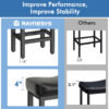Counter Height Bar Stools Set of 2, 24 Inch, All Black