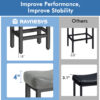 Counter Height Bar Stools Set of 3, 24 Inch, Grey+Black