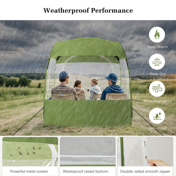 Portable Sports Tent, Clear View, Army Green