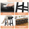Kitchen Bar Stools Set of 2, 24 Inch, Black