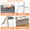 Kitchen Bar Stools Set of 2, 24 Inch, Grey+White