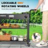 5 Folding Outdoor Grill Cart, 440 LBS, With 2-Tier Storage Rack