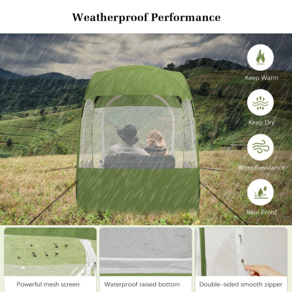 Instant Sports Tent, Clear View, Army Green