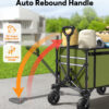 3 in 1 Collapsible Wagon, 120L & 220lbs, Army Green