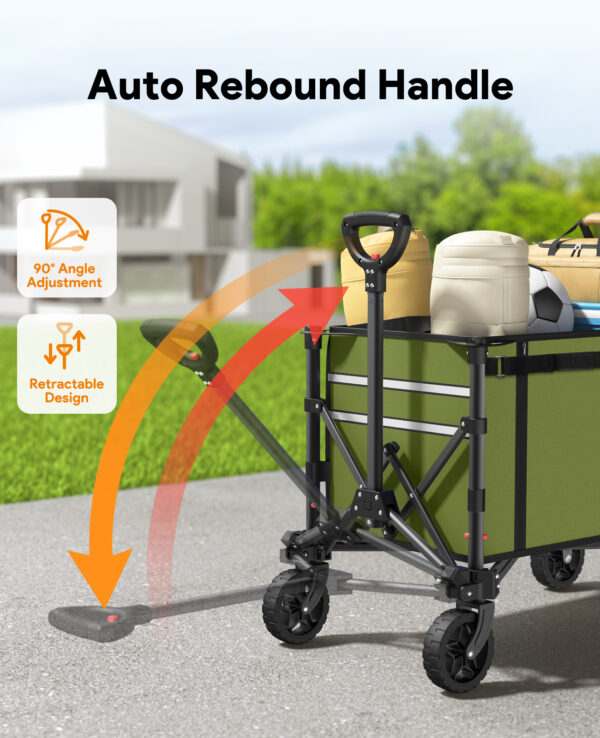 3 in 1 Collapsible Wagon, 120L & 220lbs, Army Green