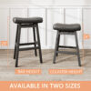 Kitchen Bar Stools Set of 2, 29 Inch, Black