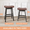 Kitchen Bar Stools Set of 2, 29 Inch, Brown+Black