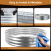 60 Inch Round Galvanized Fire Pit Ring, 5 Feet, Silver