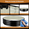 60 Inch Round Galvanized Fire Pit Ring, 5 Feet, Black