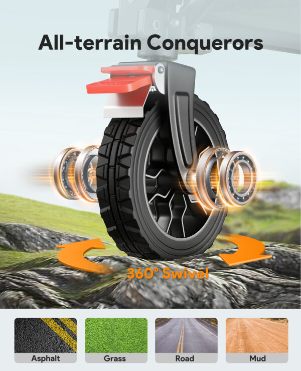 Heavy Duty Collapsible Wagon, 180L & 330lbs, Black