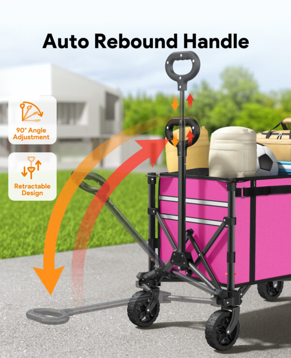 3 in 1 Collapsible Wagon, 120L & 220lbs, Pink