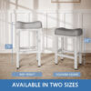 Counter Height Bar Stools Set of 2, 29 Inch, Grey+White