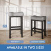 Counter Height Bar Stools Set of 2, 29 Inch, Grey+Black