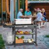 7 Folding Outdoor Grill Cart, 440 LBS, With 2-Tier Storage Rack
