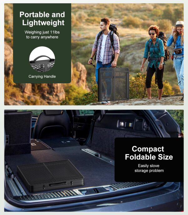 Folding Grill Table with Mesh Desktop, 200 LBS, XL Size