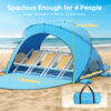7 Beach Tent, with UPF50+ UV Protection, 4 Persons, Sky Blue