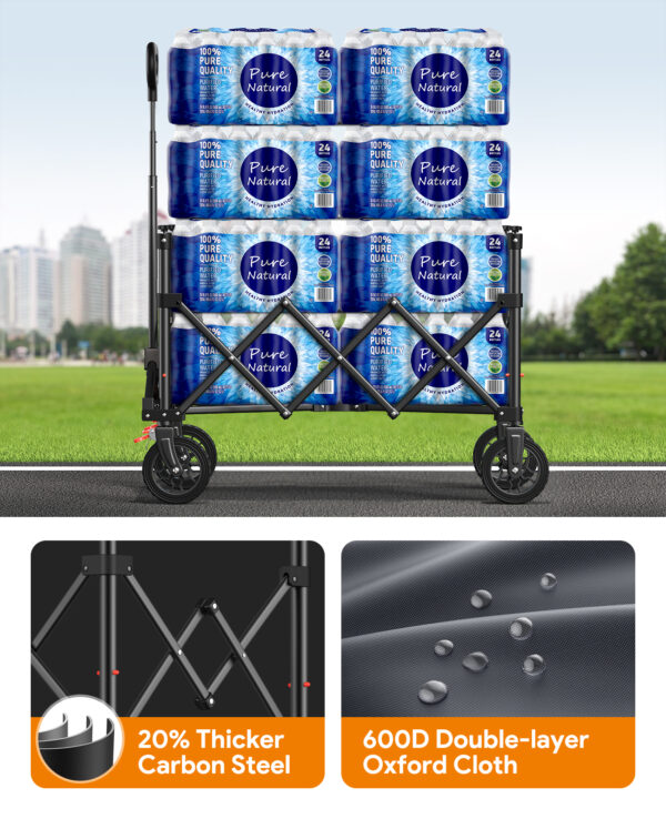 Heavy Duty Collapsible Wagon, 180L & 330lbs, Grey