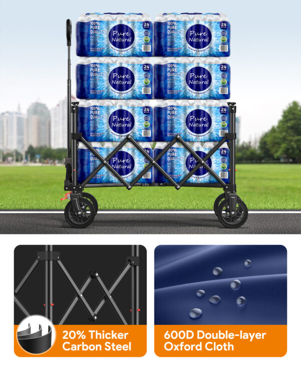 Heavy Duty Collapsible Wagon, 180L & 330lbs, Blue