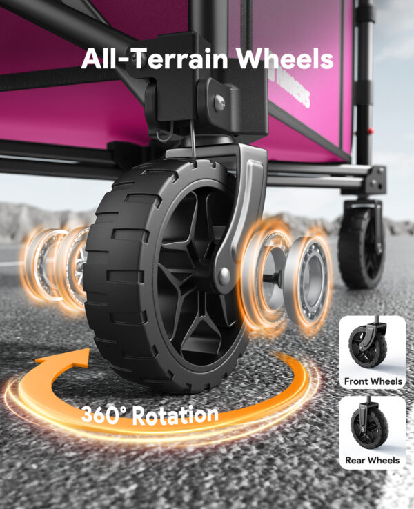 3 in 1 Collapsible Wagon, 120L & 220lbs, Pink