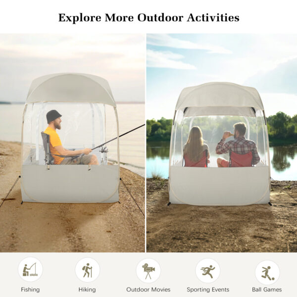 Instant Sports Tent, Clear View, Beige