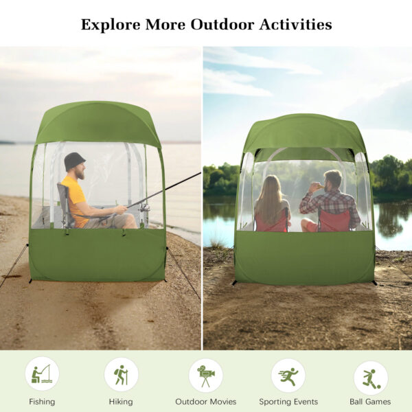 Instant Sports Tent, Clear View, Army Green