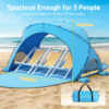 Beach Tent, with UPF50+ UV Protection, 3 Persons, Sky Blue