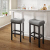 Counter Height Bar Stools Set of 2, 29 Inch, Grey+Black