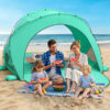 Beach Tent, with UPF50+ UV Protection, 4 Persons, Mint Green
