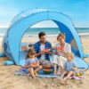 8 Beach Tent, with UPF50+ UV Protection, 4 Persons, Sky Blue