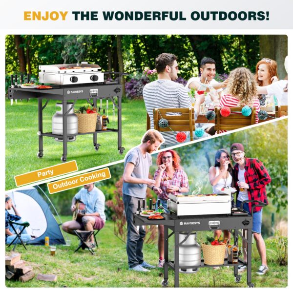 Folding Outdoor Grill Cart, 440 LBS