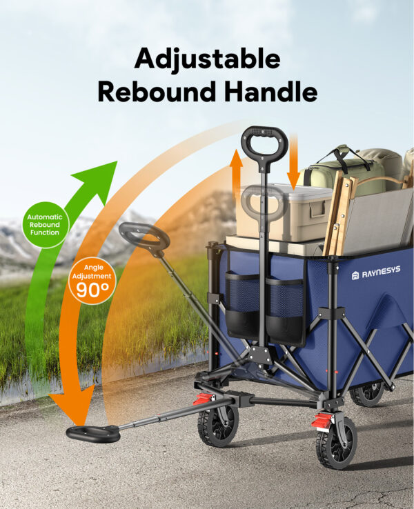 Heavy Duty Collapsible Wagon, 180L & 330lbs, Blue