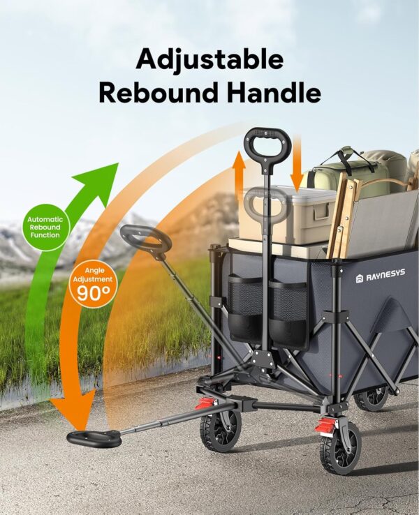 Heavy Duty Collapsible Wagon, 180L & 330lbs, Grey