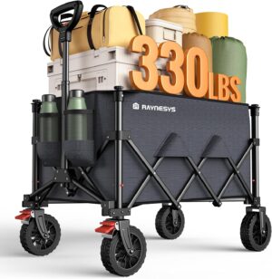 Heavy Duty Collapsible Wagon, 180L & 330lbs, Grey