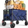 Heavy Duty Collapsible Wagon, 180L & 330lbs, Blue