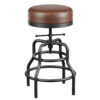 Industrial Vintage Adjustable Bar Stool, 22-29 Inch, Brown