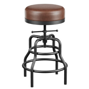 Industrial Vintage Adjustable Bar Stool, 22-29 Inch, Brown