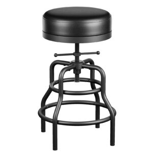 Industrial Vintage Adjustable Bar Stool, 22-29 Inch, Black