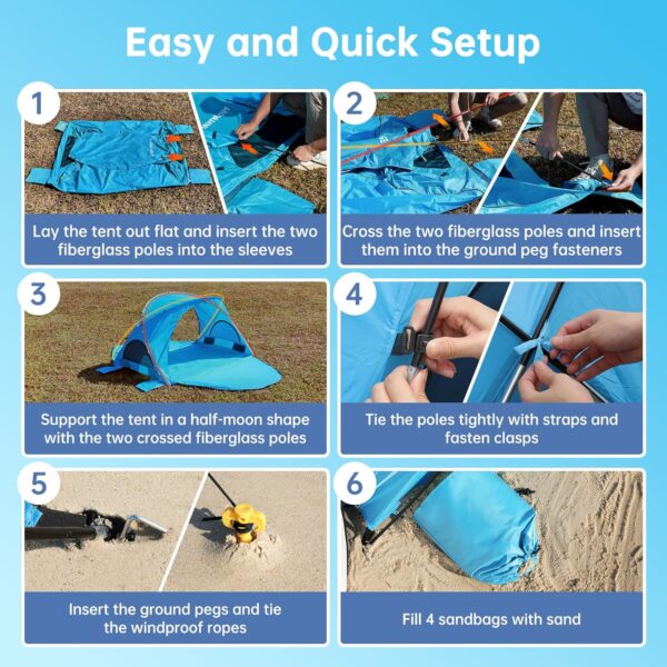 91145RpIM2L._AC_SL1500_ Beach Tent, with UPF50+ UV Protection, 4 Persons, Sky Blue