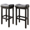 Counter Height Bar Stools Set of 2, 29 Inch, All Black