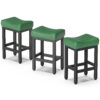 Counter Height Bar Stools Set of 3, 24 Inch, Forest Green